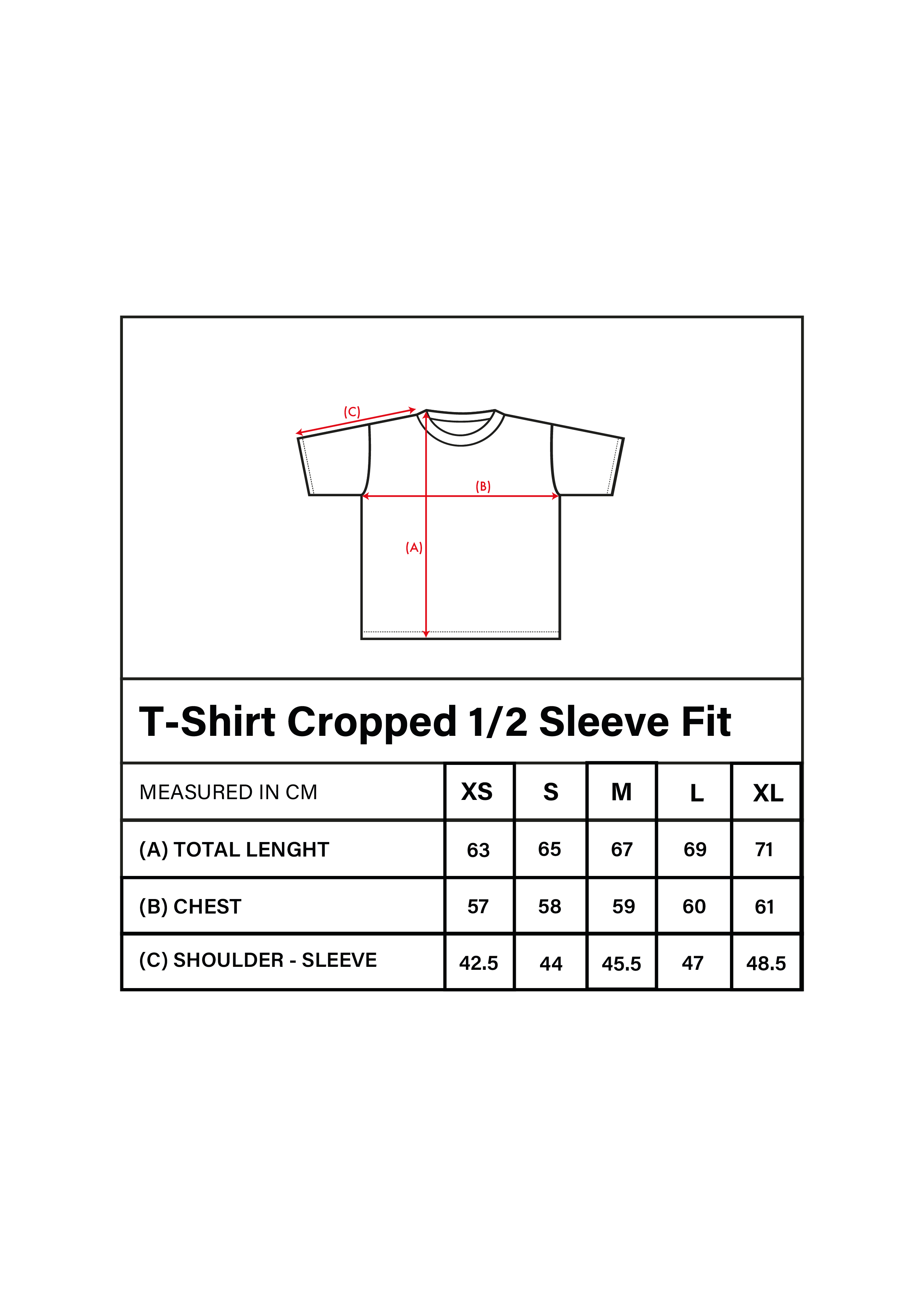 T-Shirt Cropped (1/2 Sleeve) White