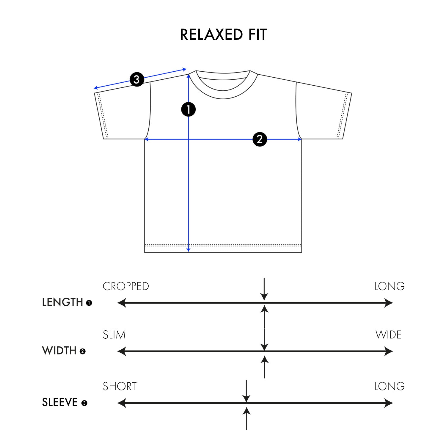 Relaxed Fit Black Size Run (5 Tees, XS-XL)