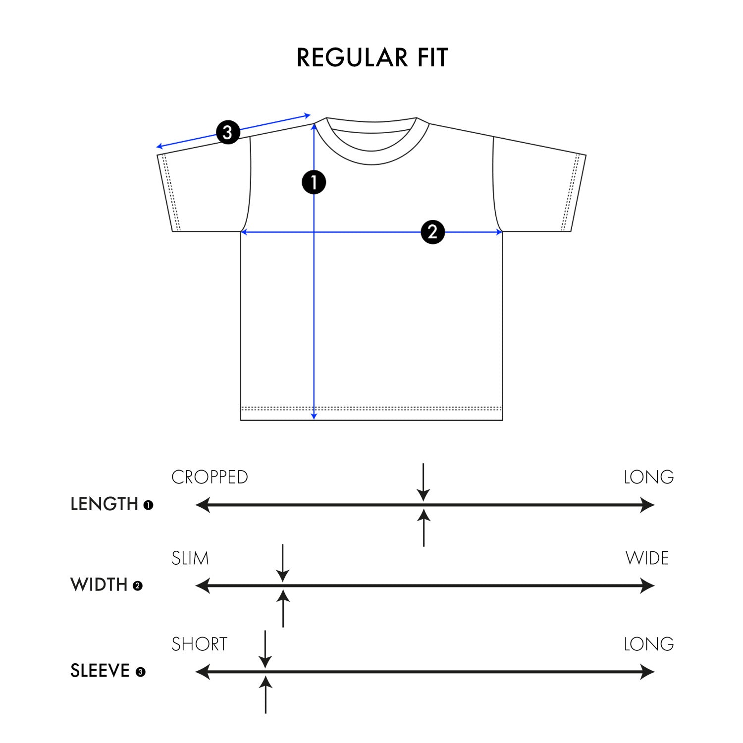 Regular Fit Black Size Run (5 Tees, XS-XL)